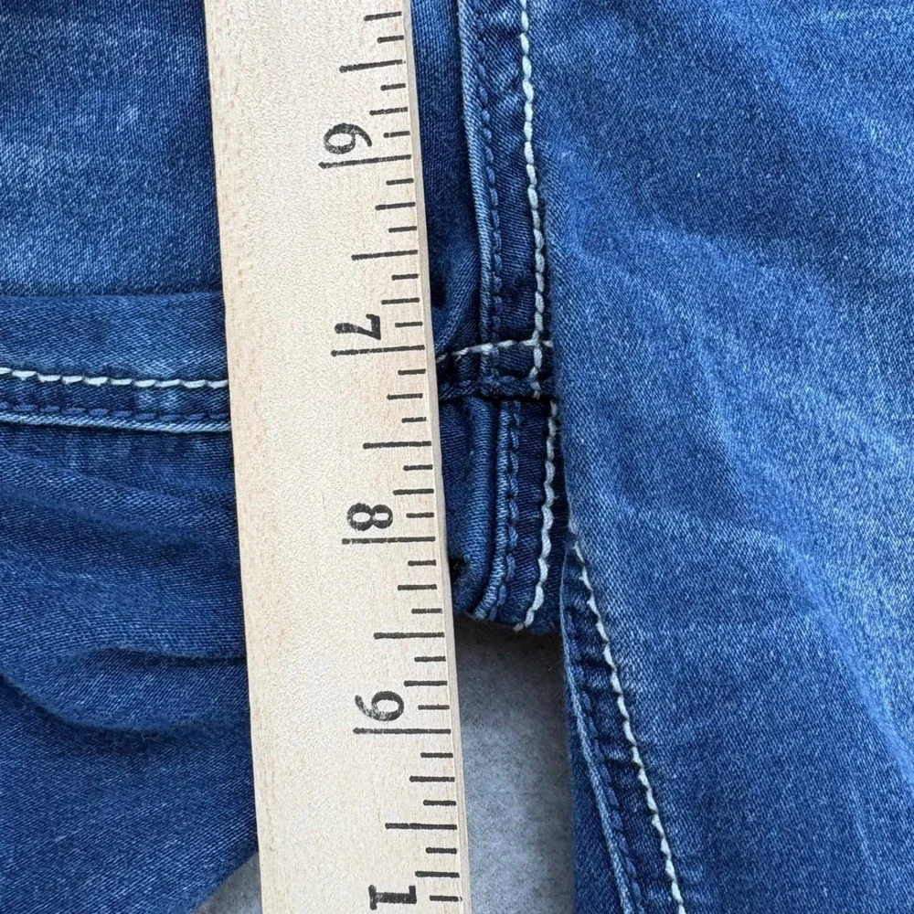 Hydraulic Denim Shorts Womens 4 Blue Lola Curvy Contrast Stitch Y2K Low Rise